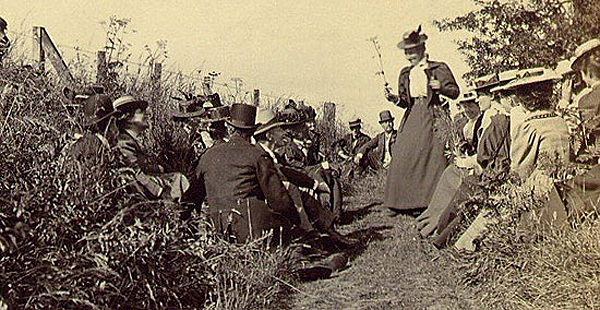 Historical image of an Edinburgh Natural History Society gathering